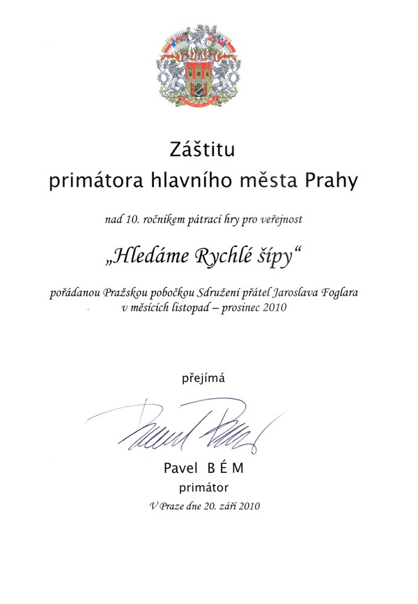 Z�tita prim�tora Pavla B�ma nad akc� Hled�me Rychl� ��py