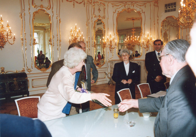 Setk�n� Jaroslava Foglara s V�clavem Havlem 25. 5. 1994